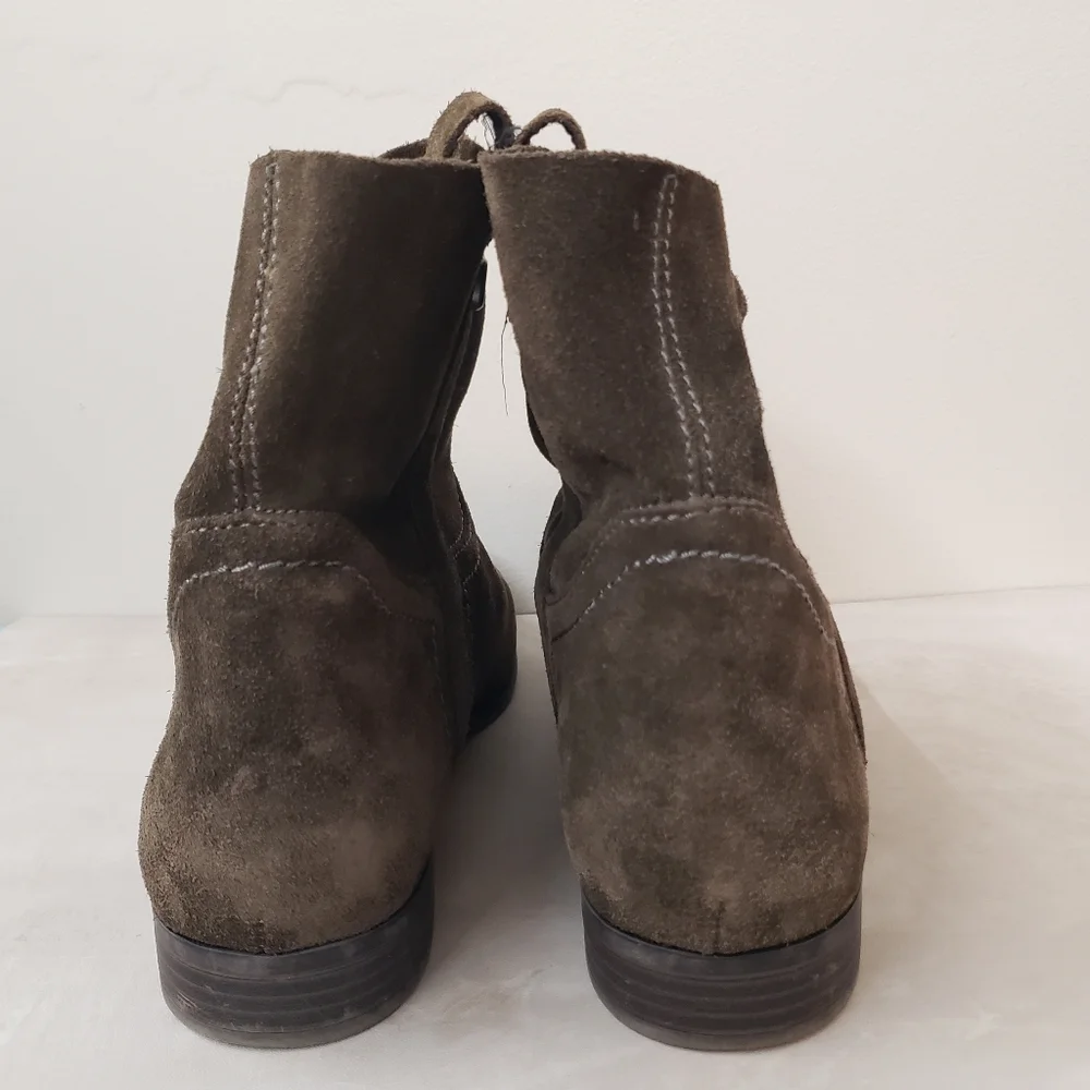 Frye & Co Sarah Shortie 70841 Brown Suede Leather Pull On Size 8.5 - Picture 4 of 11